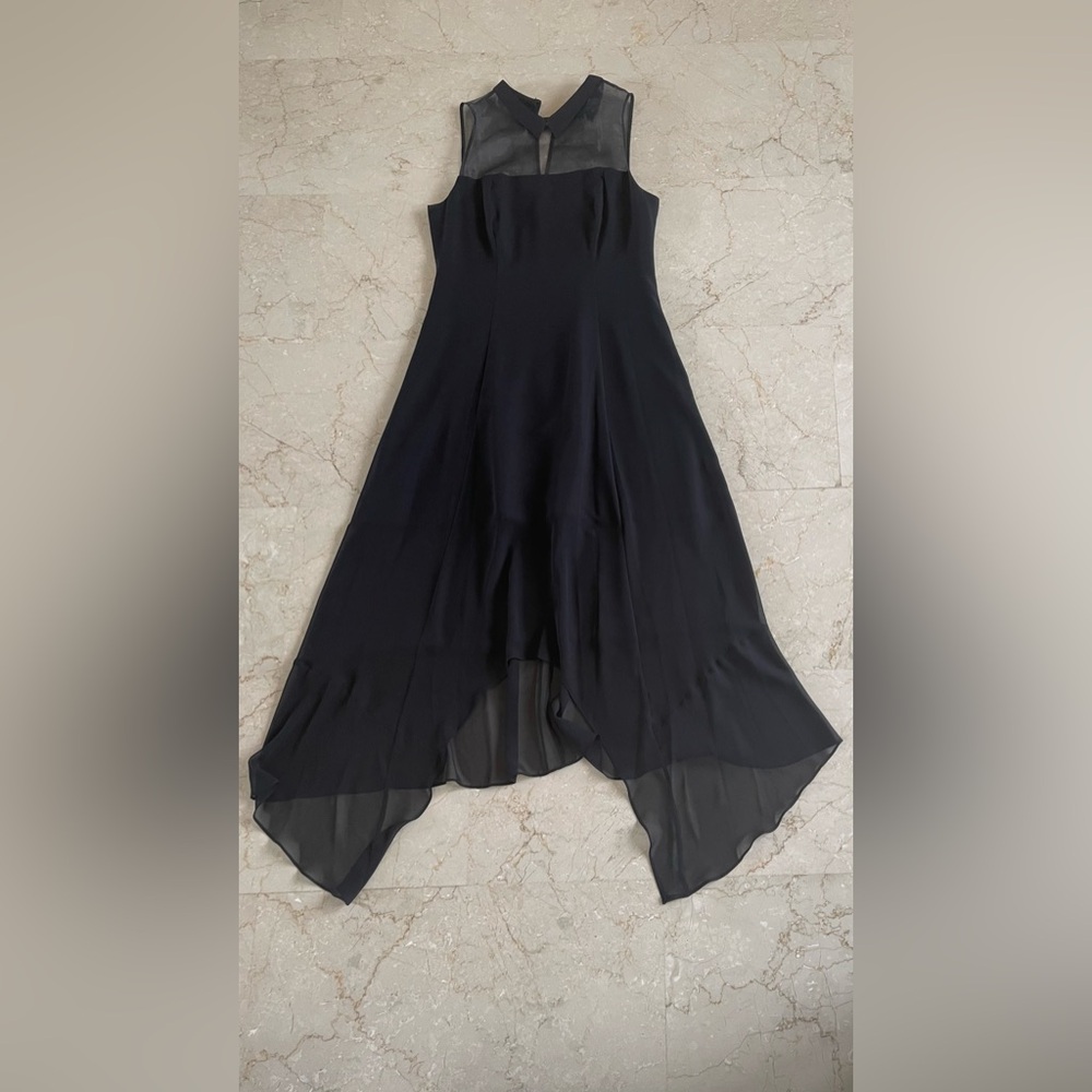 BCBGeneration Black Tiered Ruffled Halter Dress